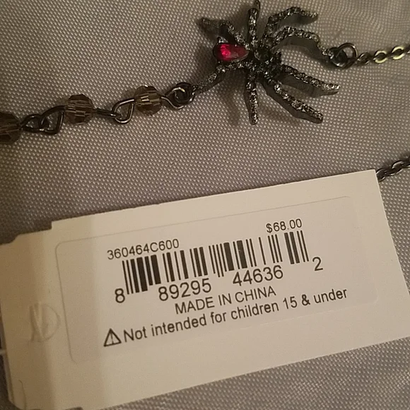 Betsey Johnson spider red gem long nwt - Picture 4 of 4